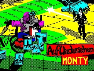 Auf Wiedersehen Monty title screen for ZX Spectrum